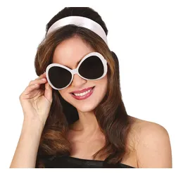70er Jahre Mega Sonnenbrille weiß - OS