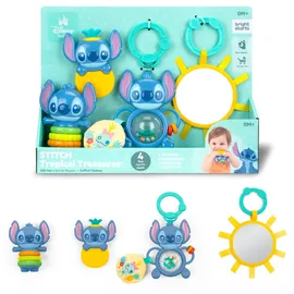 Bright Starts Kindergeschirr + Kinderbesteck, Baby-Geschenk-Set Blau 4 Stücke
