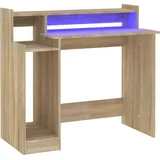 vidaXL Schreibtisch mit LEDs Sonoma-Eiche 97x45x90 cm Holzwerkstoff