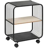 5five simply smart Regal mit 2 Ebenen aus Metall und schwarzem Holz