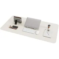 LuxusKollektion Schreibtischunterlage Schreibtischunterlage Mauspad Leder Laptop Grau 100*50cm beige