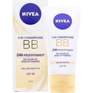 BEIERSDORF Nivea 5in1 Tagespflege BB 24h Feuchtigkeit Heller Hauttyp LSF20 50ml, Make-up Pigmente