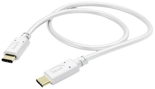 Hama USB-Ladekabel USB 2.0 USB-C® Stecker, USB-C® Stecker 1.50m Weiß 00201592