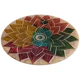 Saraswati Räucherstäbchenhalter "Mandala" Speckstein graviert 8 cm