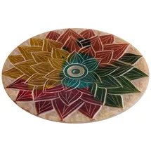 Saraswati Räucherstäbchenhalter "Mandala" Speckstein graviert 8 cm