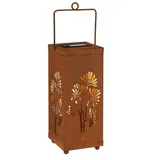 Spetebo LED Solar Schatten Laterne Rost Optik - 27 cm - Garten Leuchte aus Metall