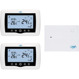PNI Intelligenter Thermostat PNI CT400 drahtlos, mit WiFi, 2-Zonen-Steuerung über das Internet, für Wärmekraftwerke, Pumpen, Magnetventile, APP TuyaSmart,histerezis 0,2 ° C.