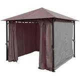 Quick Star Pavillon Pavillon Nizza 3x3m Grau inkl. Seitenwand Set, mit 4 Seitenteilen braun 300 cm x 300 cm