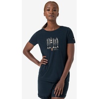 SUPER.NATURAL T-Shirt für Damen, Merino COPPER SARDINE modern, atmungsaktiv blau M