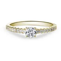 Adam & Eve Verlobungsring Brillantring 585/- Gold, Weißgold, Rotgold 0,25 / 0,32 ct. / 0,42 ct. (mit 17 Diamanten, AES05), inklusive Ringbox & Echtheitszertifikat - Gravur möglich goldfarben 56
