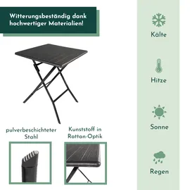 Lemodo Klapptisch 62 x 62 x 10 cm Schwarz