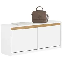 SoBuy Schuhkipper Schuhbank Garderobenbank Sitzbank mit Stauraum Weiß FSR171-W