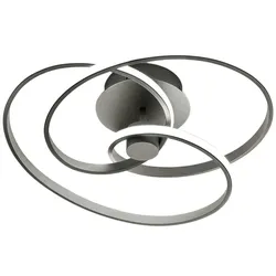 Diva – LED-Deckenleuchte im modernen Design, 40 W, dimmbar – Titanaluminium, 3000 K warmes Licht, 2500 lm, Silikondiffusor