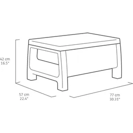 KETER Corfu Set Gartenmöbel-Set Graphit, grau