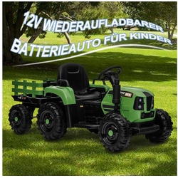 OKWISH Elektro-Kinderauto Traktor Kinderfahrzeug, Belastbarkeit 30 kg, Elektro Traktor Elektroauto für Kinder Spielzeug grün