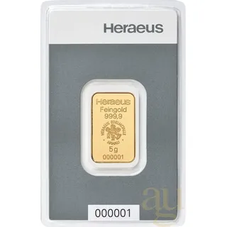 5 Gramm Goldbarren Heraeus