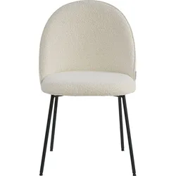 Polsterstuhl TOM TAILOR HOME, beige (beige, schwarz, schwarz), B:49,5cm H:84cm T:47,5cm, Polyester, Metall, Stühle, mit abgerundeter Rückenlehne