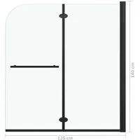 vidaXL Faltbare Duschkabine 2 Paneele ESG 120 x 140 cm