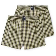 Tom Tailor Herren Mittellange Boxershorts aus Baumwolle im 2er-Pack, grün, Kariert, Gr. 4