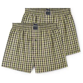 Tom Tailor Herren Mittellange Boxershorts aus Baumwolle im 2er-Pack, grün, Kariert, Gr. 4