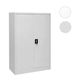 Mendler Aktenschrank HWC-H17, Stahlschrank Büroschrank, 2 Türen ~ 140x90x40cm grau