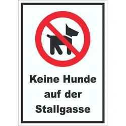 Keine Hunde auf der Stallgasse Aufkleber A4 (210x297mm)