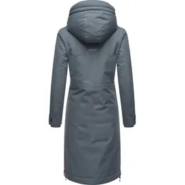 Ragwear Damen, Langer wasserdichter Parka mit Schlüsselanhänger Refutura Remake Grey Gr. 3XL - 3XL