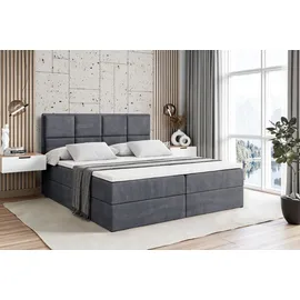altdecor BOXBETT mit Matratze H3 und Lattenrost, - NOVA - 160x200 Dunkelgrau