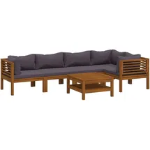 vidaXL Garten-Lounge-Set 6-tlg. grau Akazie