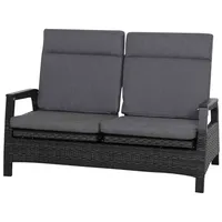 Siena Garden Solea 2-Sitzer Sofa, Night-Blue, Alu/Gardino-Geflecht, 85x151,5x97cm, inkl.
