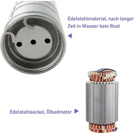 Jiubiaz Tiefbrunnenpumpe 0,37kW bis 4.000 l/h Edelstahl