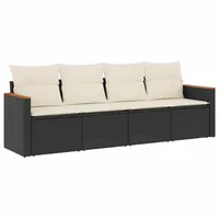 vidaXL Garten-Lounge-Set 4-tlg. schwarz