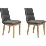 Home affaire Esszimmerstuhl Beluna Polsterstuhl Esszimmer Bestseller (Set, 2 St), Gestell und Beine aus massiver Eiche modernes Landhaus grau