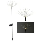 Spetebo Solarleuchte Kunststoff 80 cm 75 LED inkl. Dämmerungssensor schwarz
