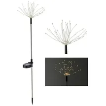 Spetebo Solarleuchte Kunststoff 80 cm 75 LED inkl. Dämmerungssensor schwarz