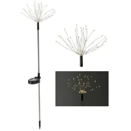 Spetebo Solarleuchte Kunststoff 80 cm 75 LED inkl. Dämmerungssensor schwarz