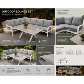 teico group Lounge-Set 7-tlg. Weiß