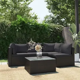 vidaXL Garten-Lounge-Set 5-tlg. schwarz