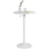 CLP Stehtisch rund 60 cm höhenverstellbar drehbar Weiß