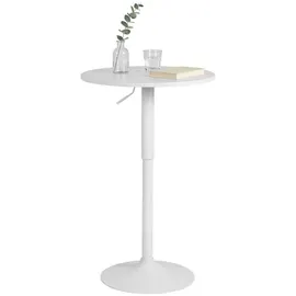 CLP Stehtisch rund 60 cm höhenverstellbar drehbar Weiß