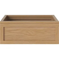 Norie Aufbewahrungsbox natürliche Eiche aus Holz mit Glasdeckel