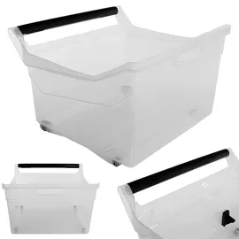 Kadax Aufbewahrungsbox, mit Rädern, Kunststoffbehälter mit Griffen, Behälter aus Plastik, transparente Aufbe