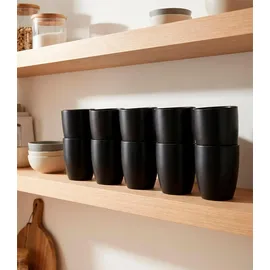 Home4You Kaffeetasse 0,34 l Schwarz 48 St.
