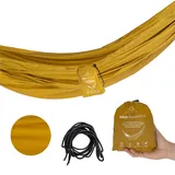 kadva Sailo Hängematte Outdoor leicht und strapazierfähig 100% Nylon Maximale Belastung 120 kg Maße 260 cm x 150 cm Gewicht 260 g Braun Ideal fürs Camping und für den Garten