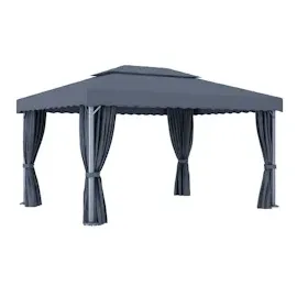 vidaXL Pavillon 4 x 3 m inkl. 4 Seitenteile Anthrazit