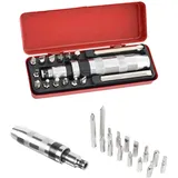 tintoke 16-teilig Impact driver Set,mit Schraubadapter und 13 Wechselbits, Handschlagschrauber Heavy Duty Schlitz Kreuzschlitz, Schlagschrauber-Bit-Set, Magnetisches Ratschen-Schraubendreher-Set