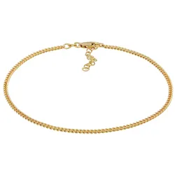 Elli Fußschmuck Panzer Kette Basic Zeitlos 925 Silber goldfarben Damen 