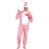 Fiestas Guirca Kostüm, Pinker Hase Bunny Herren Onesie Kostüm