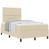 vidaXL Beige Boxspringbett mit Matratze 120x200 cm Stoff