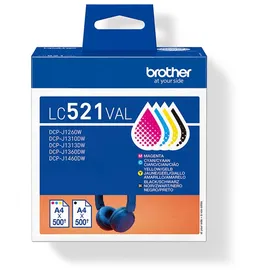 Brother LC521VAL Druckerpatronen 4er Multipack